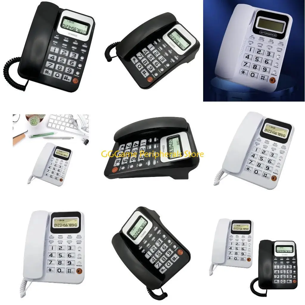 U55B Corded Telephone Landline Telephone Big Button Landline Phones with Caller Identification for Front Desk Home Hotel