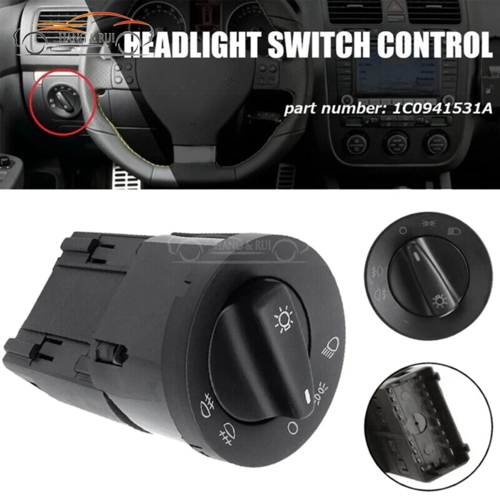 Headlight Switch Fog Lamp Control Switch 1C0941531A For Jetta Golf MK4 For Passat -Polo Beetle For Skoda Models