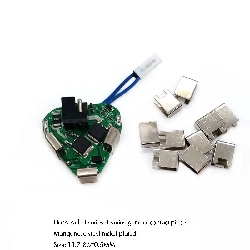 100PCS/Set Battery Contact Nickeling Plate Battery Protection Nickel Board Contact Plate Connecting Nickel Piece for Hand Drill