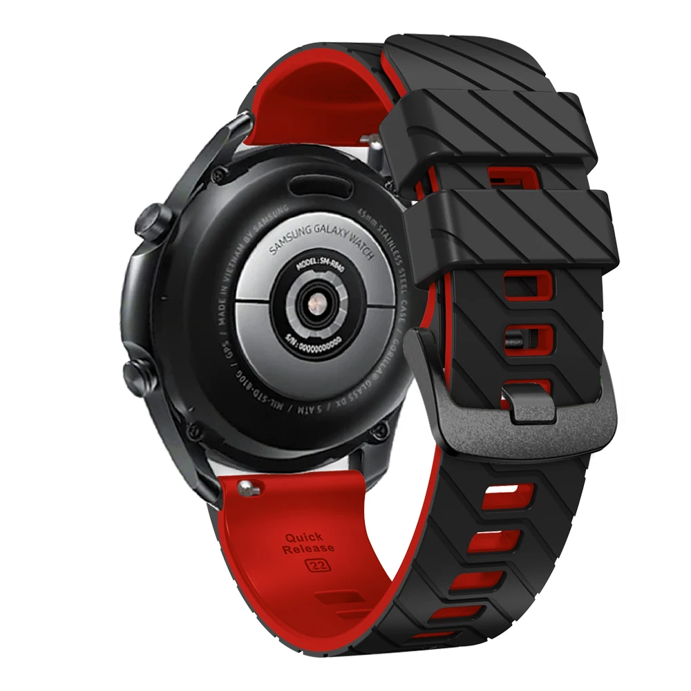 22 mm Silikon-Uhrenarmband für Zeblaze Stratos 4 2 Plus 3 Pro Plus Beyond 3 Pro Ares 3 Pro/GTR3/GTS3/Btalk3/Vibe 7/Lite-Armband