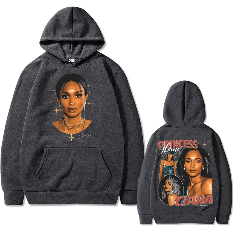 Singer Ciara Princess Harris Sexy Art Aesthetic Print Hoodie Men Women Hip Hop Oversized Hooded Pullover Male Vintage Sweatshirt