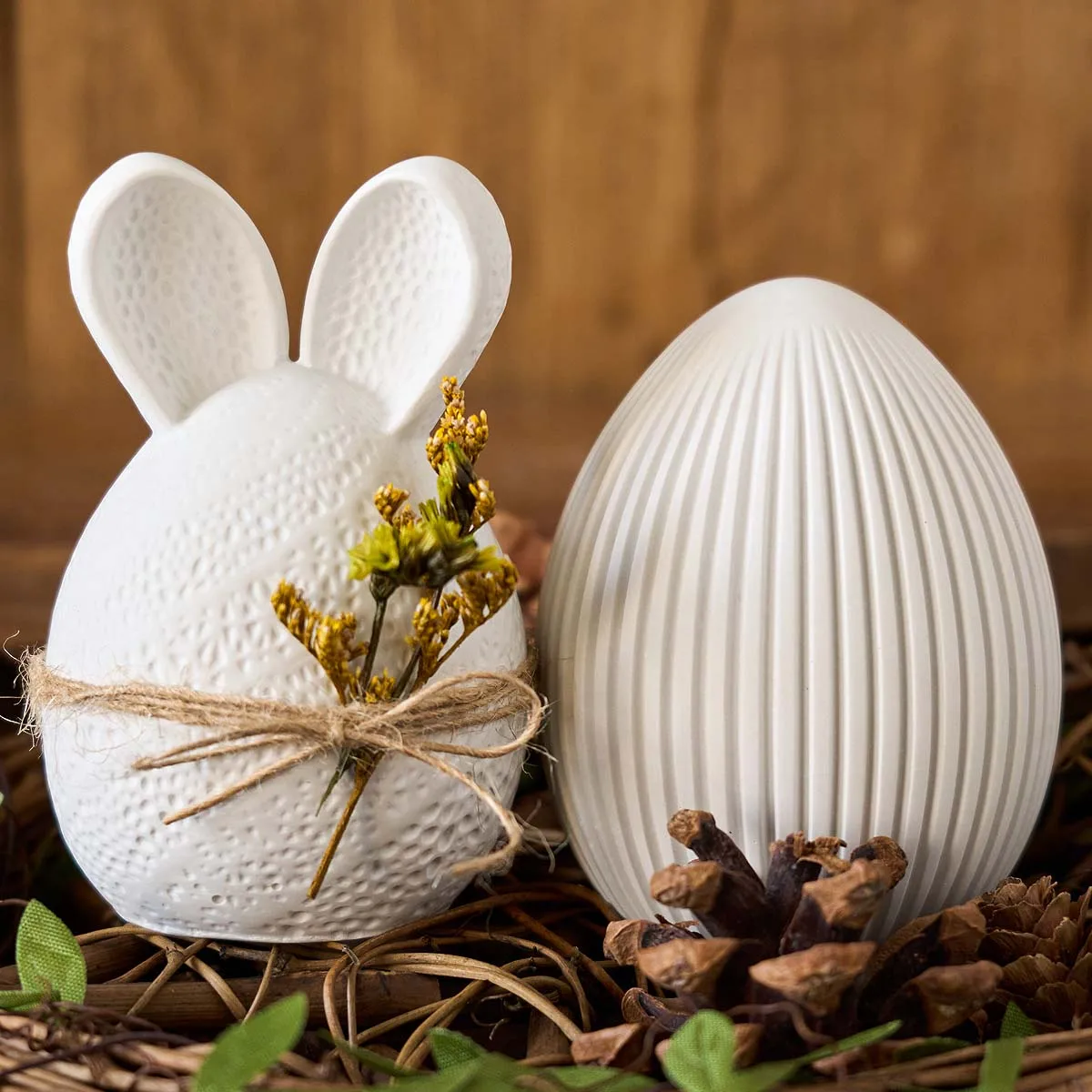 Easter Egg Bunny Silicone Candle Mold DIY Handmade Double Rabbit Ear Soap Plaster Resin Craft Casting Molds Home Decor Art Gifts