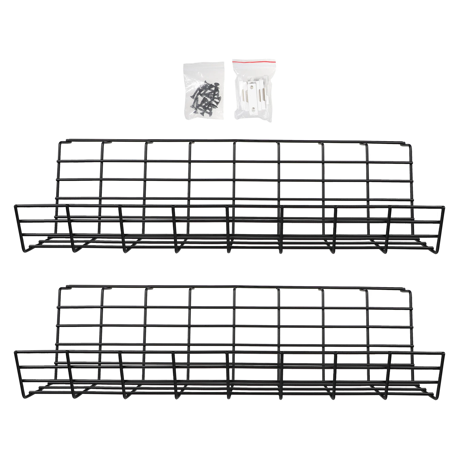 

2Pcs Desk Under Cable Management Rack Storage ganizer Wire Charging Shelf Metal Practical Home