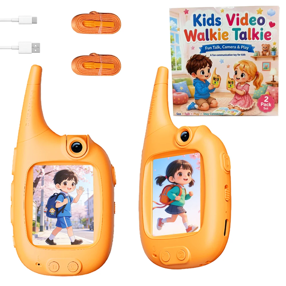 Video Walkie Talkies for Kids 2 Pack Video Chat 2.0 Inch Voice Changer Walkies Talkies Indoor and Outdoor Gifts for Boys Girl