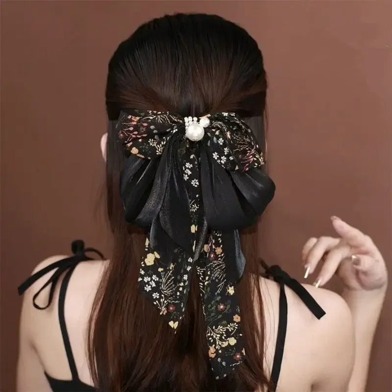 

Female Hair Accessories Spring Clip Hair Claw Fairy Mesh Bow Hairpin Fashion Multicolor Bow Tie Ponytail Hair Clips for Women