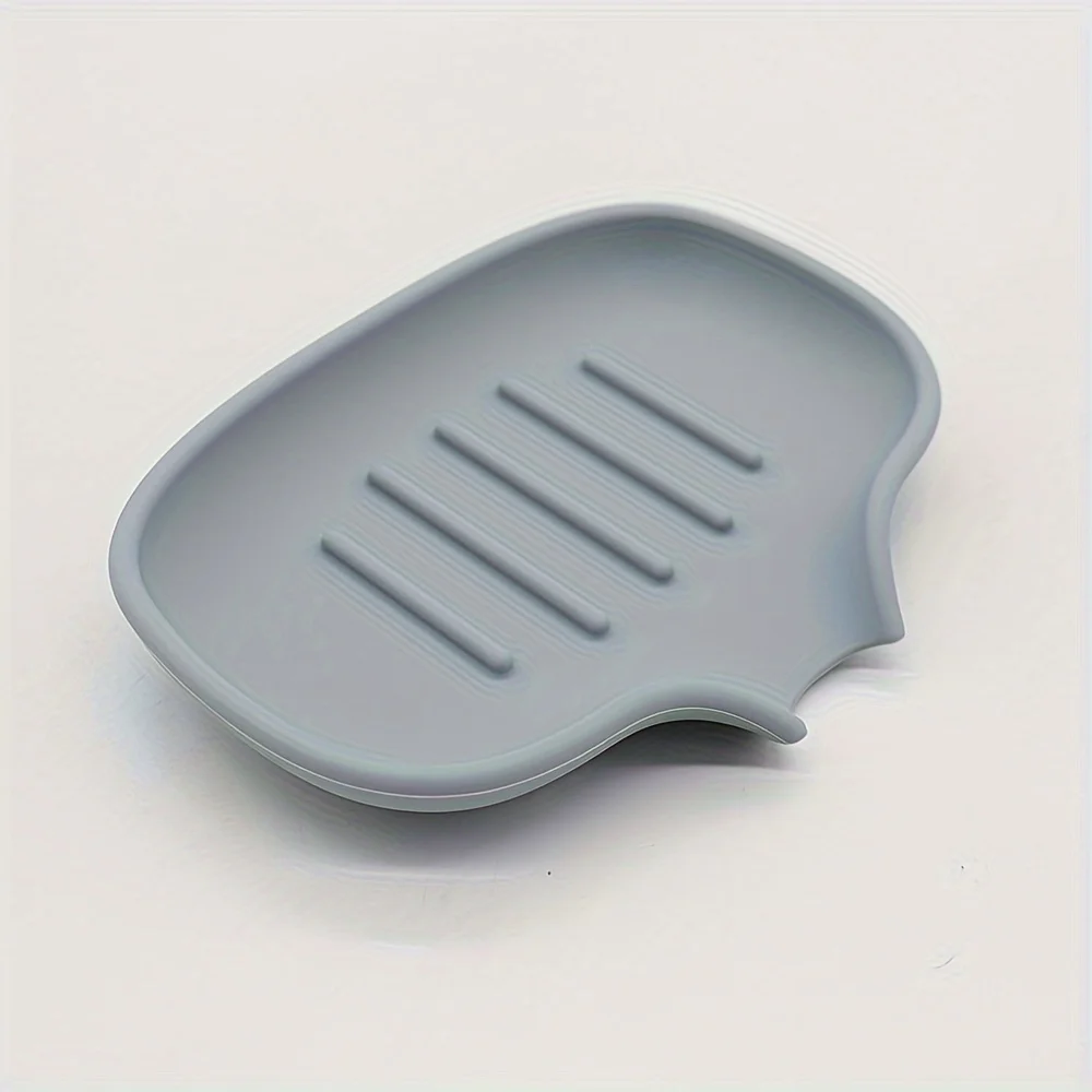 1Pc Silicone Soap Tray, Sink Soap Tray, Self-Draining Soap Rack, Bathroom Soap Rack, Soap Storage Rack, Bathroom Accessories