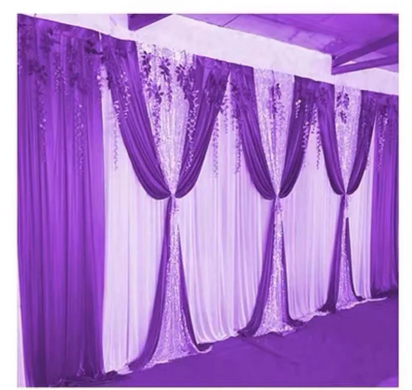 10ftx20ft Luxury Wedding Backdrop Stage Curtain With Bling Shiny Sequins Swags Drapes Wedding Party Stage Background Decoration