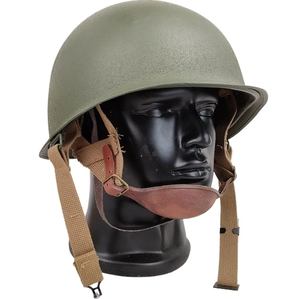 WWII US M1C Paratrooper Helmet Double Layer Steel Military Helmet Vintage Army Airborne Replica for Collection Airsoft Cosplay