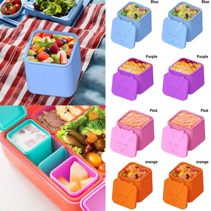 Lonchera de Silicona Antiadherente para Niños, Contenedor de Salsas con Tapa, Accesorios para Loncheras Pequeñas, Contenedor para Salsas, Contenedor para Almacenar Alimentos