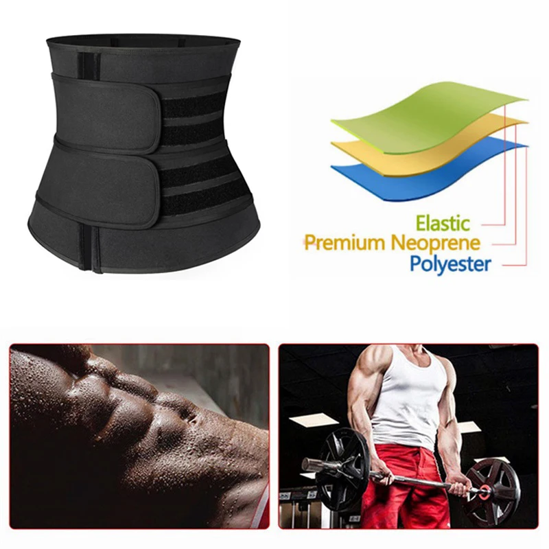 Waist Trainer Corset for Men Workout Sauna Sweat Belly Trimmer Belt Sports Compression Body Shaper Girdle Fitness Weight Loss