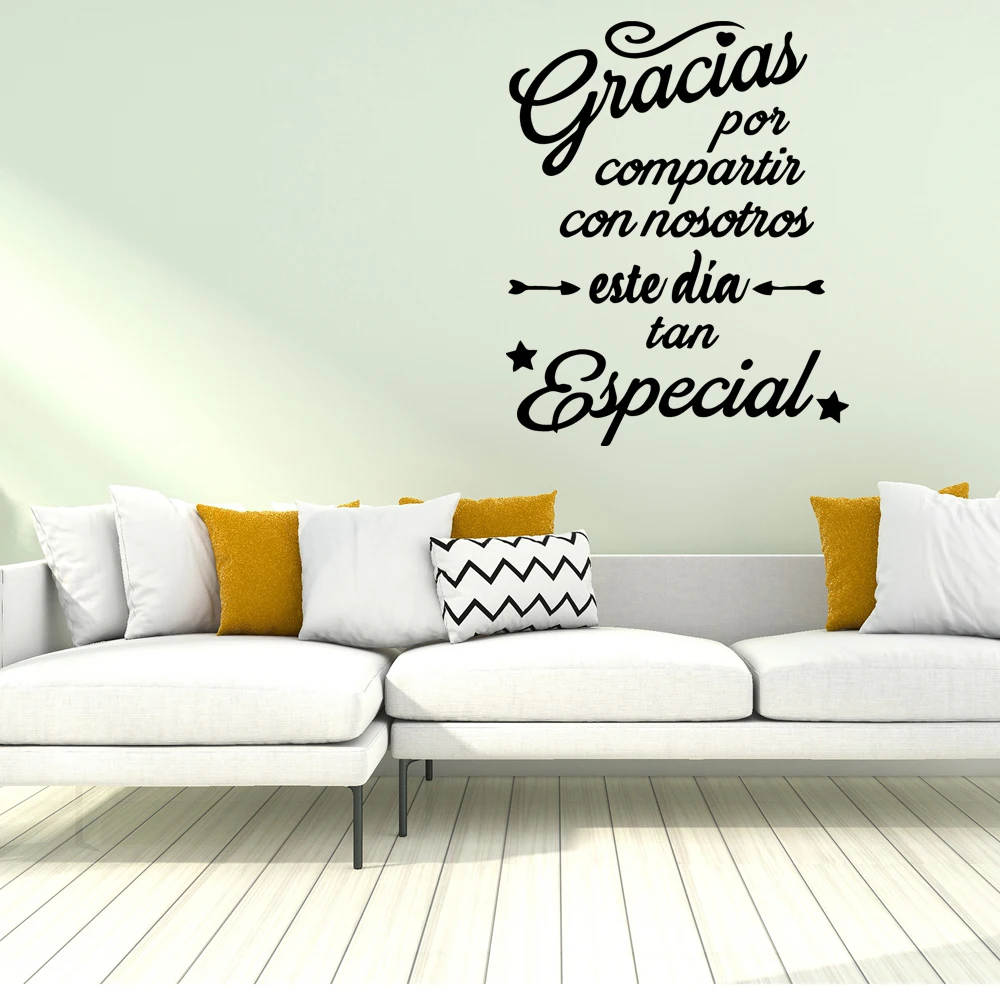 1 pc Spanish phrase Wallsticker Vinyl Wall Sticker Home Decor Stickers for kids room Background Wall Art Decal Drop Shipping