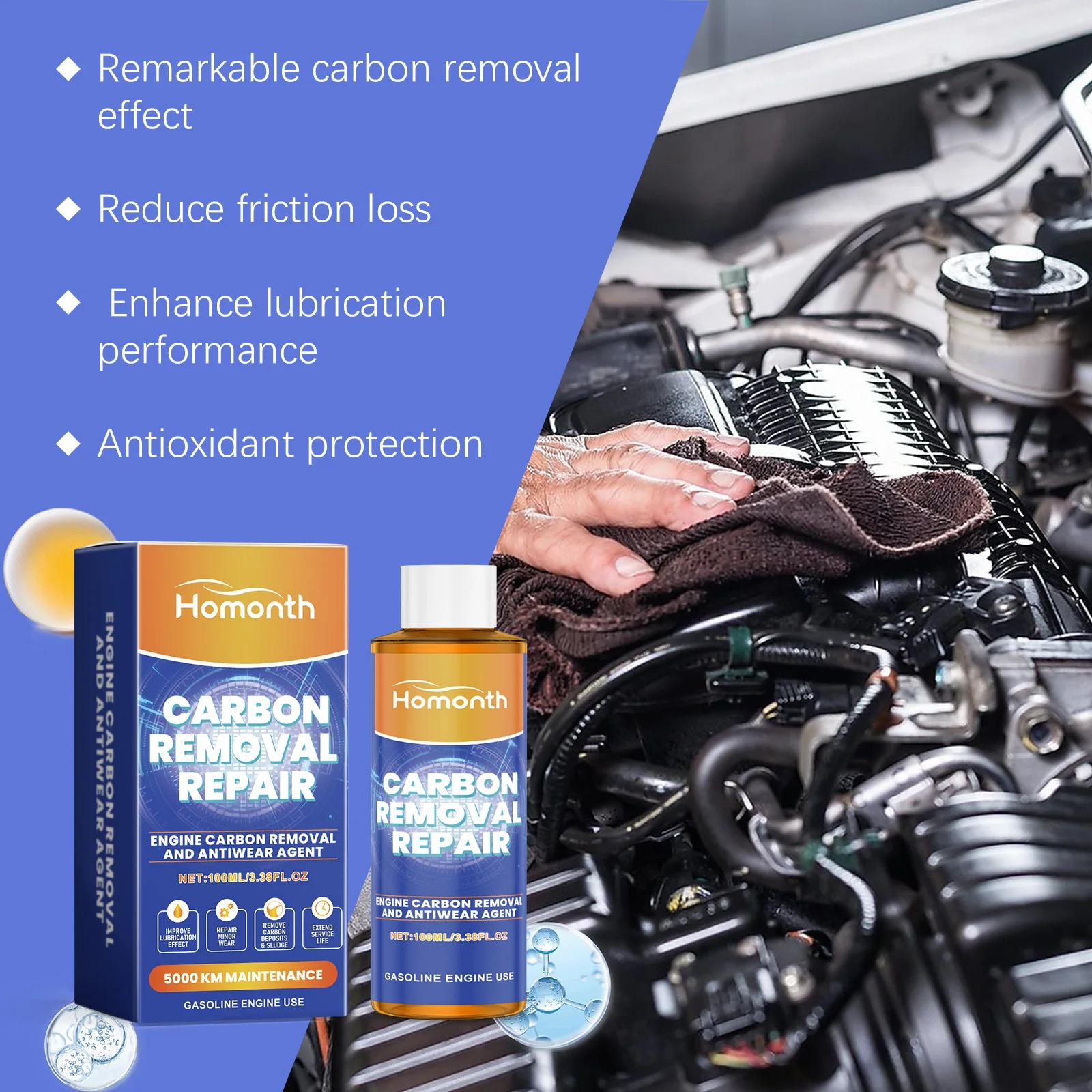 Newest Engine Protection Agent Highly Effective Carbon Removal Repair Agent Engine Oil Noise Reduction Car Care Tool