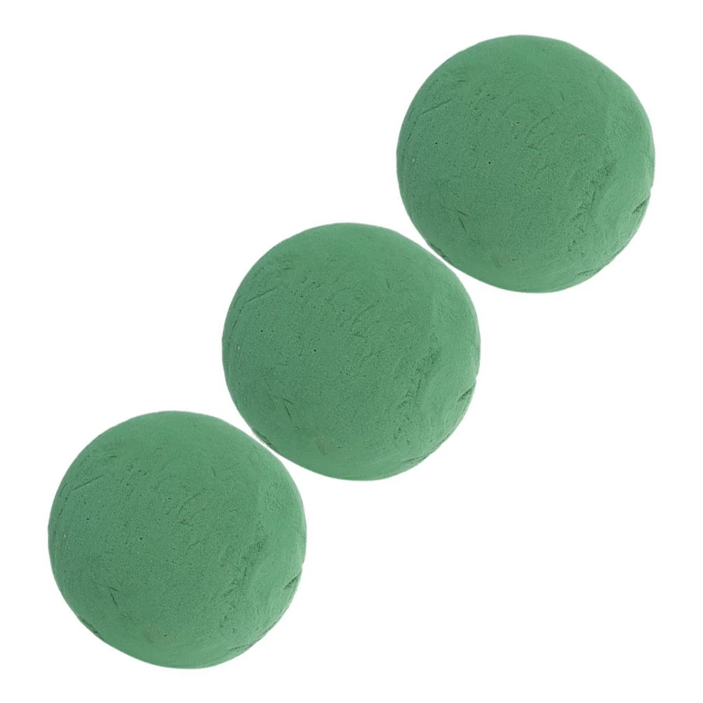 3 Pcs Foam Mattress Topper Flower Mud DIY Supply Balls for Crafts Dried Stand Small Green