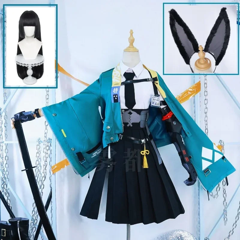 

Hoshimi Miyabi Косплей Аниме Костюм Игра Zenless Zone Zero Section 6, парик Мияби, прекрасная униформа, юбка, женский карнавальный костюм Kawaii