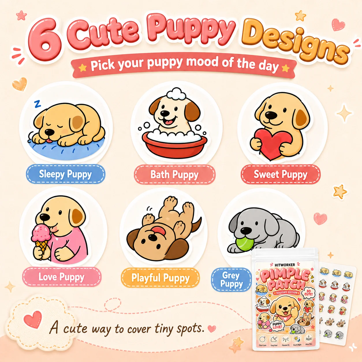 240/120/72Pcs/Bag Cute Otter Water Acne Stickers, High Quality Salicylic Acid, Tea Tree Oil, and Calendula Oil Acne Patch image 4