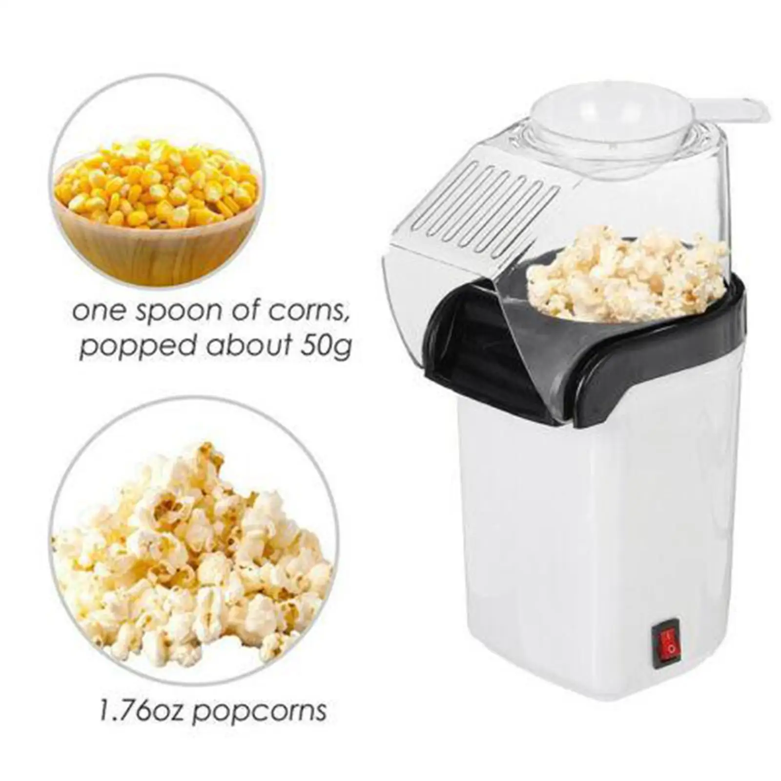 Electric Air Popcorn Machine Mini Appliance for Oil Free Popcorn Making in Home Kitchens