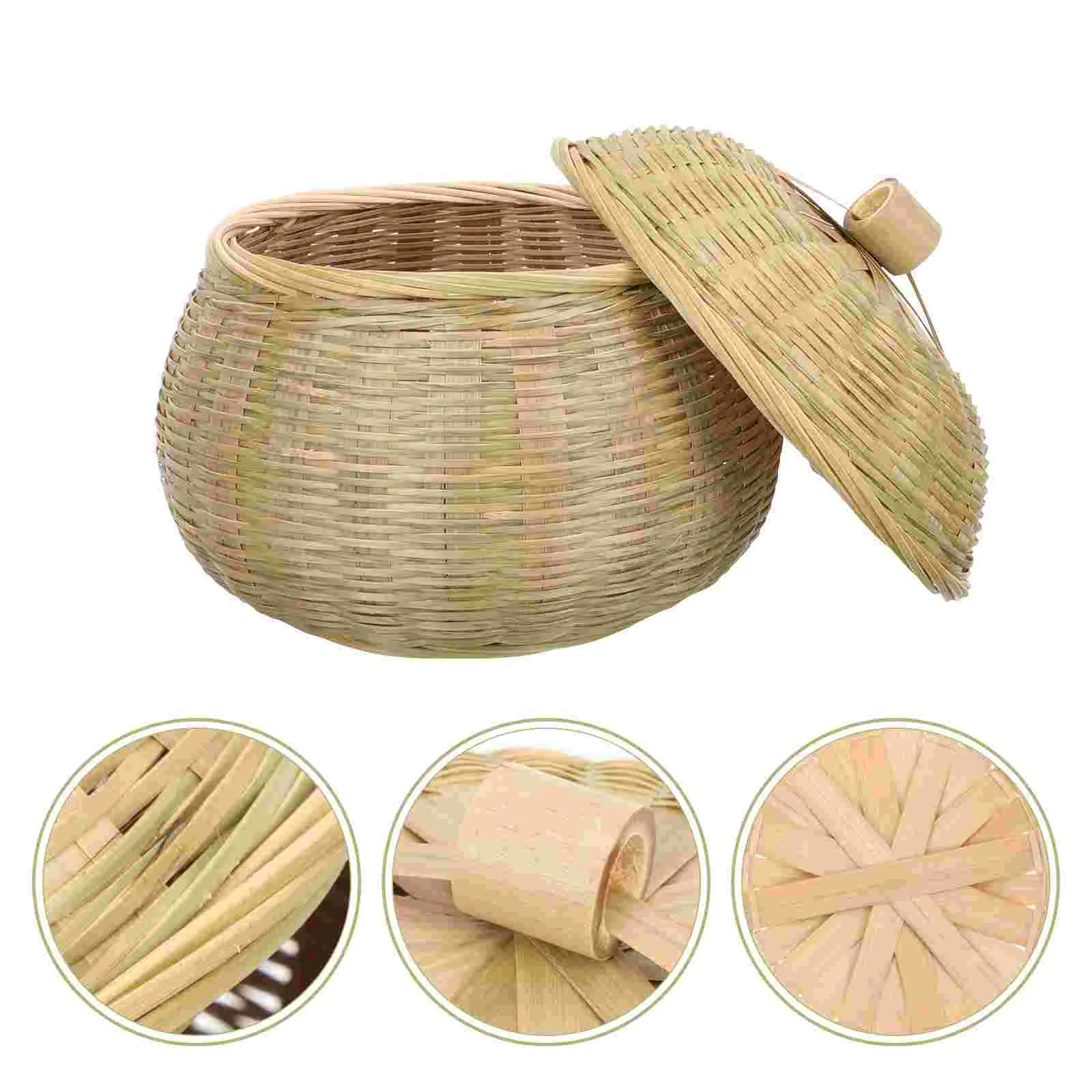 Bamboo Storage Basket Handmade Egg Box Premium Material Weaving Holder Home Sundries Fine Craftsmanship