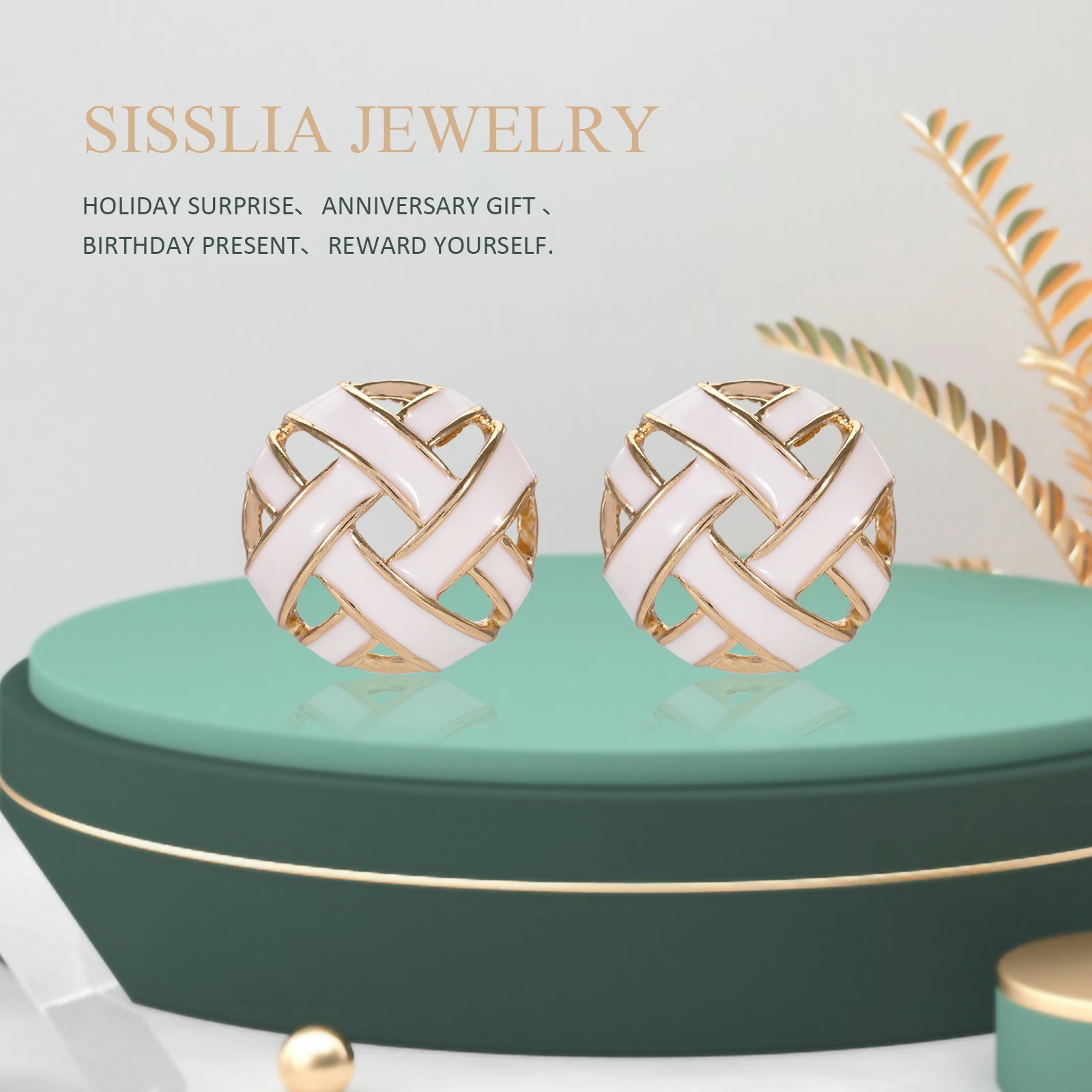 SISSLIA Vintage Round Hollow Earrings For Women Luxury Woman Jewelry Accessory