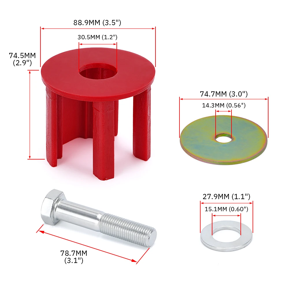 Free Shipping Engineering Dog Bone Engine Mount Insert Kit Street Fits FOR VW CC 09 + 2.0 TSI COLOR RED EMI01