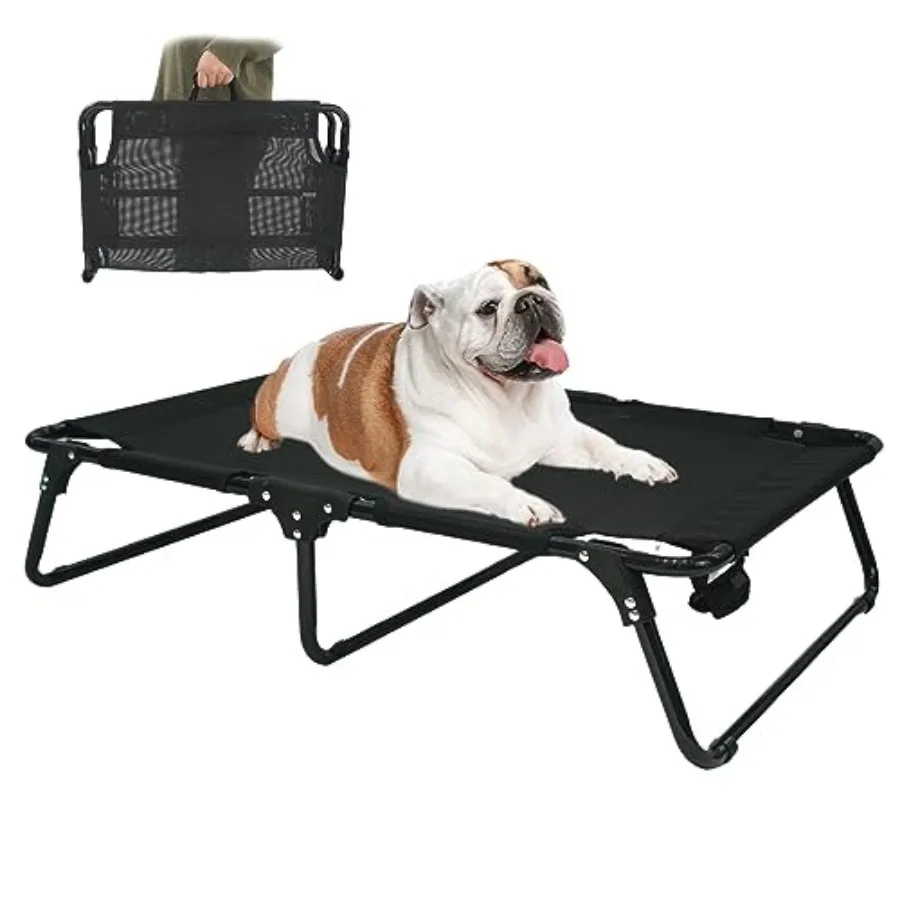 Elevated Raised Meduim Dog Bed CotsCooling Foldable No Assembly Need Pet Hammock Bed with Breathable Mesh Indoor Outdoor Dog Pe