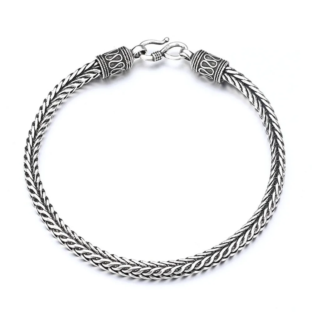 Fashion Stainless Steel Woven Bracelet Rust Resistant Vintage Chain Bracelet Punk Braided Design Dragon Bone Bracelet Daily Wear
