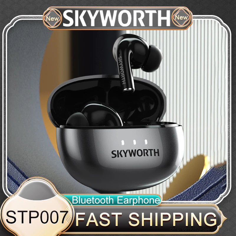 New SKYWORTH STP007 Earphones Wireless Bluetooth Headphone HiFi Gaming Music Headset Stereo Call Noise Cancelling Headset 250mAh