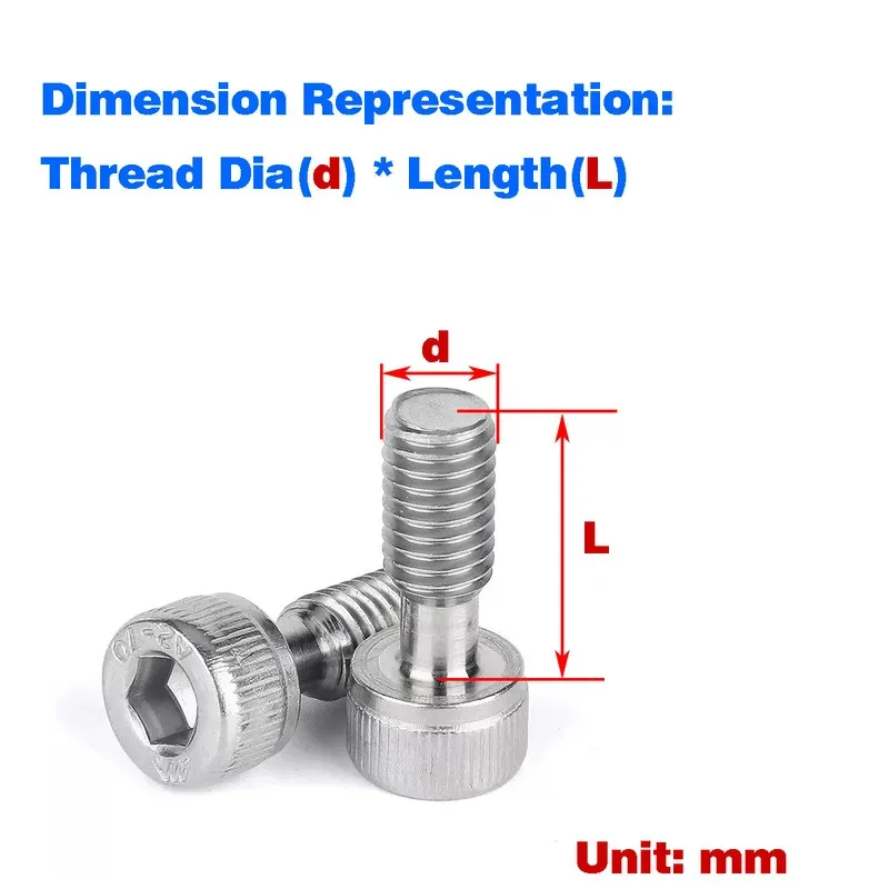 304 Stainless Steel Hexagon Socket Anti Release Screw Half Tooth Bolt M3 M4 M5 M6 M8 M10 Rust Proof Fastener