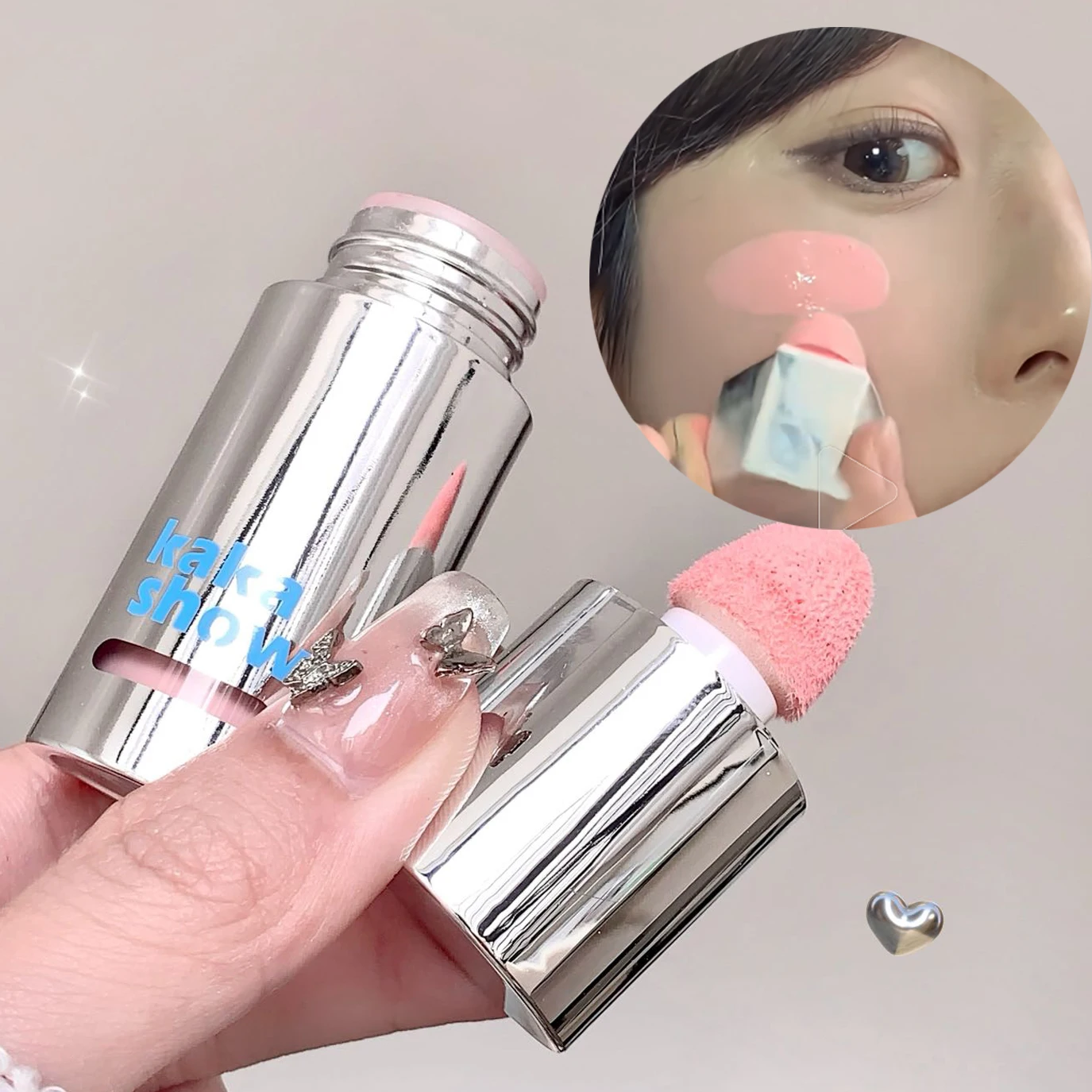 Samtiger Flüssig-Rouge mit Matt-Schwammapplikator, Natürlich Langanhaltend, Aufhellend für Gesichtskonturen, Koreanisches Rouge-Make-up – Detail 12