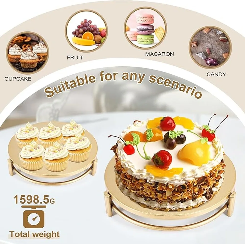 Sleek Gold Dessert Table Display Set With Cake Stand And Elegant Coasters Ensures Attractive 2