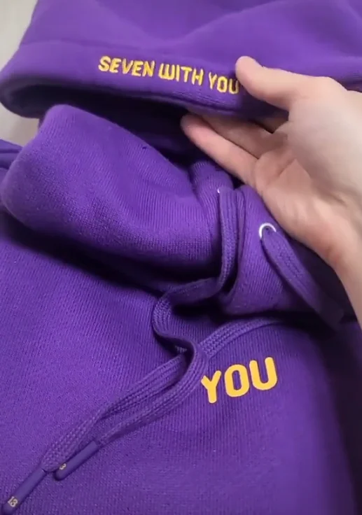 2024 Original  Hoodie Printed Seven With You 13 You Never Walk Alone Digital File Jimin Merch For Fans Card Purple Sweatshirt