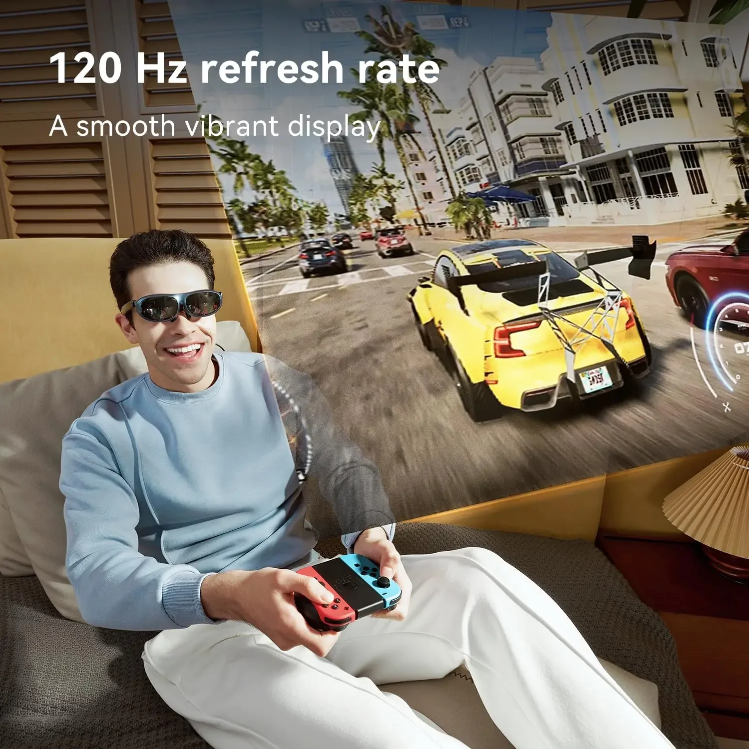 For Phones/Switch/PS5/Xbox/PC Smart on Sales 3D Smart Glasses Micro OLED 215”Max Screen 50° FoV Viewing