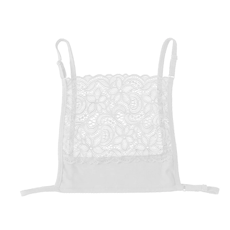 Pizzo invisibile finta canotta reggiseno avvolto sul petto sovrapposizione pannello modestia gilet donna scollatura copertura