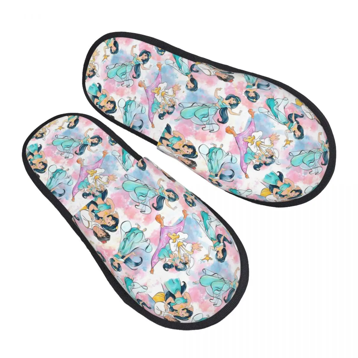 

Изготовленные на заказ домашние тапочки из мягкой пены с эффектом памяти Aladdin, женские уютные теплые тапочки с противоскользящей подошвой из фильма в стиле музыкальной фантазии