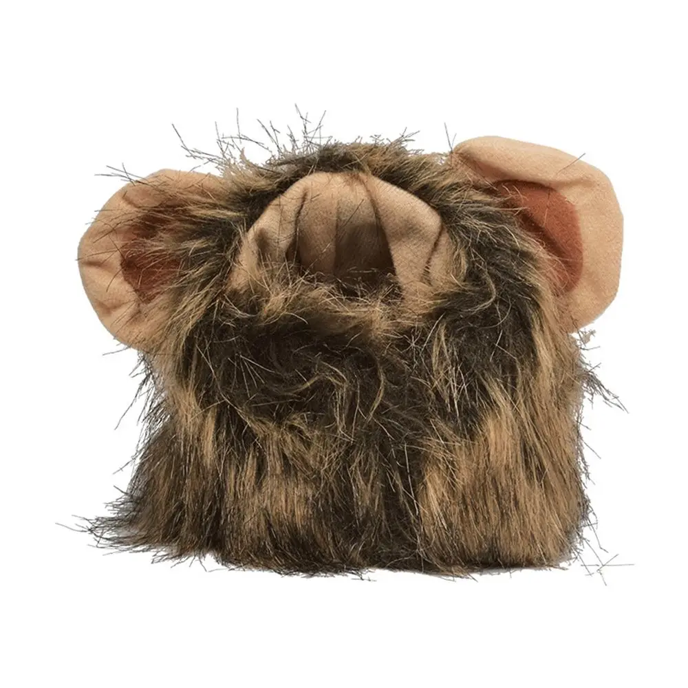 

Dogs Christmas Interactive Funny Pet Supplies Cute Pet Clothes Lion Mane Wig Cap Dog Cat Cap Cosplay Costume
