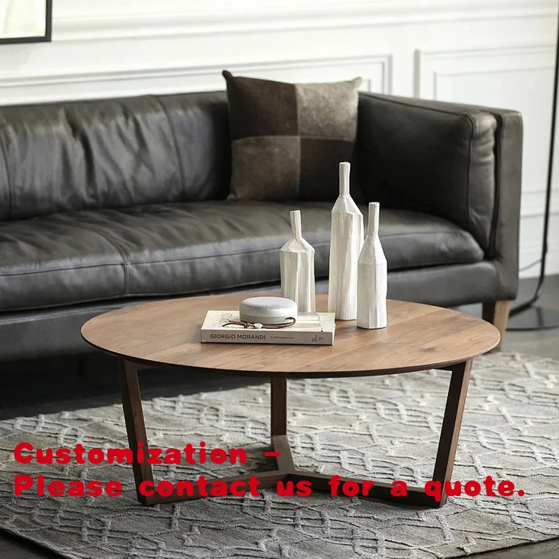 

custom.Nordic Modern Solid Wood Round Coffee Table Minimalist Side Table Living Room Bedroom Balcony Home Furniture