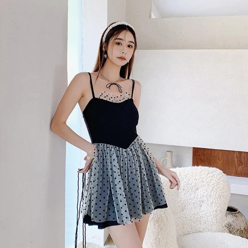 

One Piece Swimsuit Women 2023 Vintage High Waist Mesh Patchwork One-piece Skirt Swimwear Women Push Up Bodysuit Beach Wear 2023