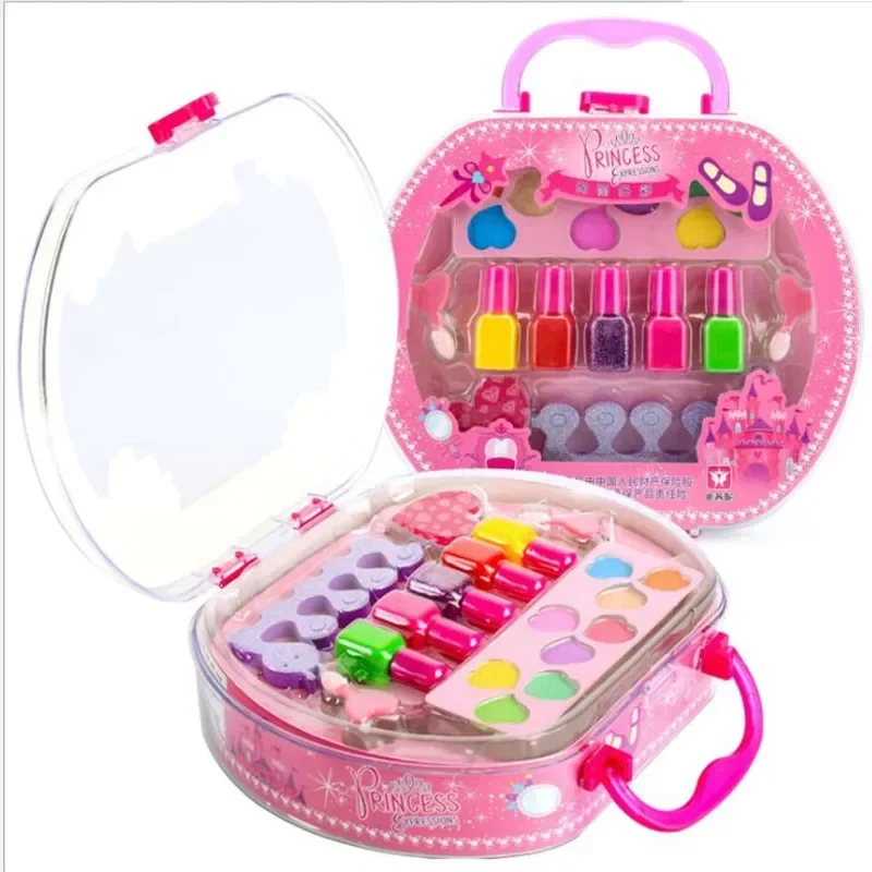 Make Up Toy Pretend Play Kid Makeup Set sicurezza Kit trucco Non tossico giocattolo per ragazze che vestono scatola da viaggio cosmetica giocattolo di bellezza per ragazze