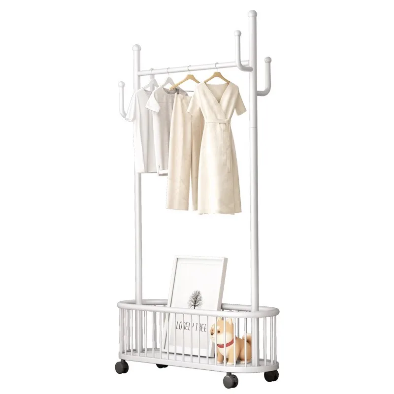 Wheel light luxury removable simple coat rack home living room Internet celebrity drying rack  hanger floor
