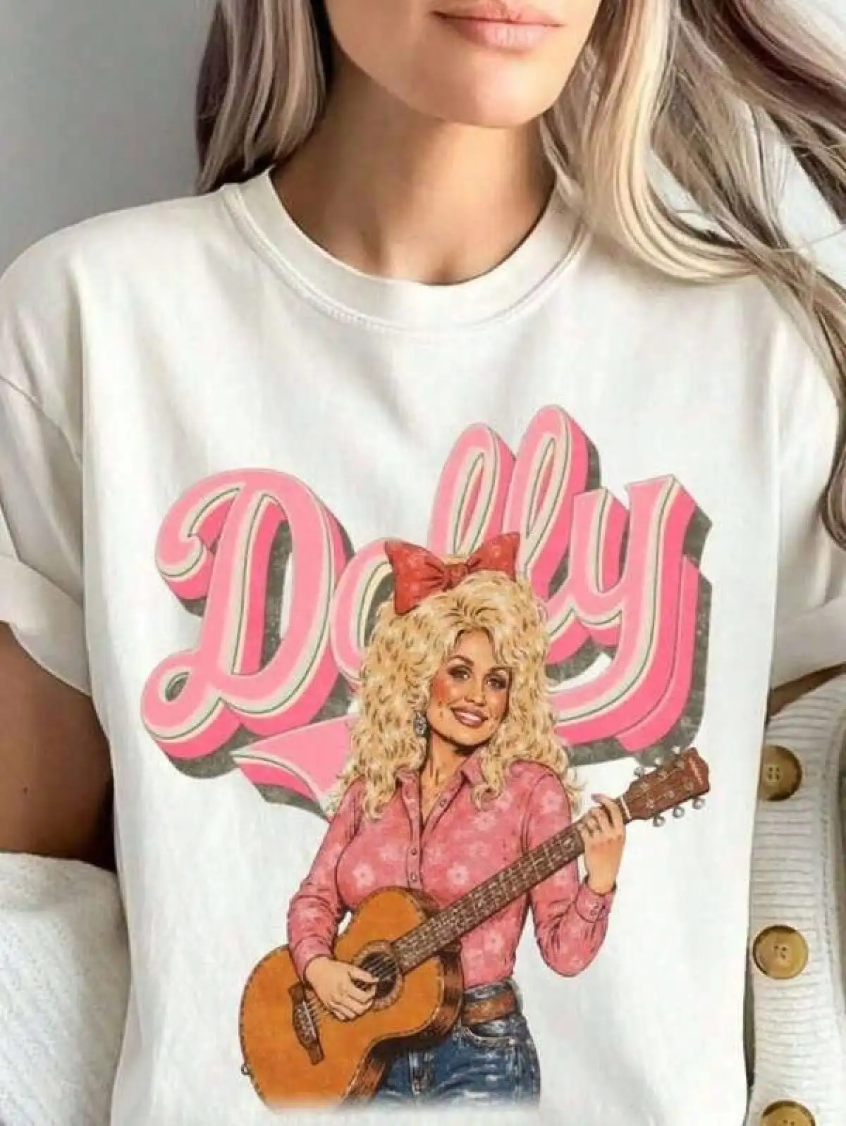 T Shirt Print ,Graphic-Cotton Tees Size Plus,2026 NEW Country Music Festival Shirt,Retro Dolly Shirt Pink Cowgirl Graphic Tee, Country Music Shirt, Western Shirt For Women, Dolly Gift,Summer Outfits For Women,Graphic Tees Women