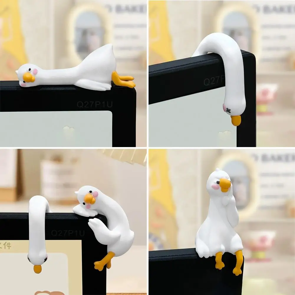 كبير الأبيض أوزة نماذج للحيوانات ديكور المنزل الراتنج الحرفية مصغرة الشكل صغيرة بونساي Microlandscape الجنية حديقة ديكور #5