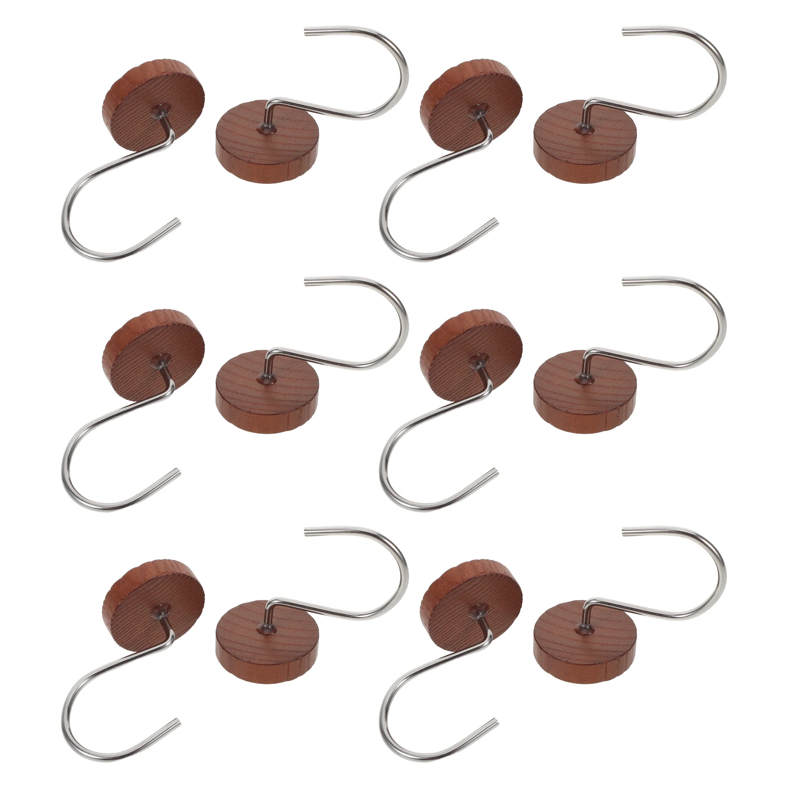

12Pcs Brown Rustic Wood Shower Curtain Hooks Natural Material Metal Rings for Bathroom Decor Farmhouse Style Hangers
