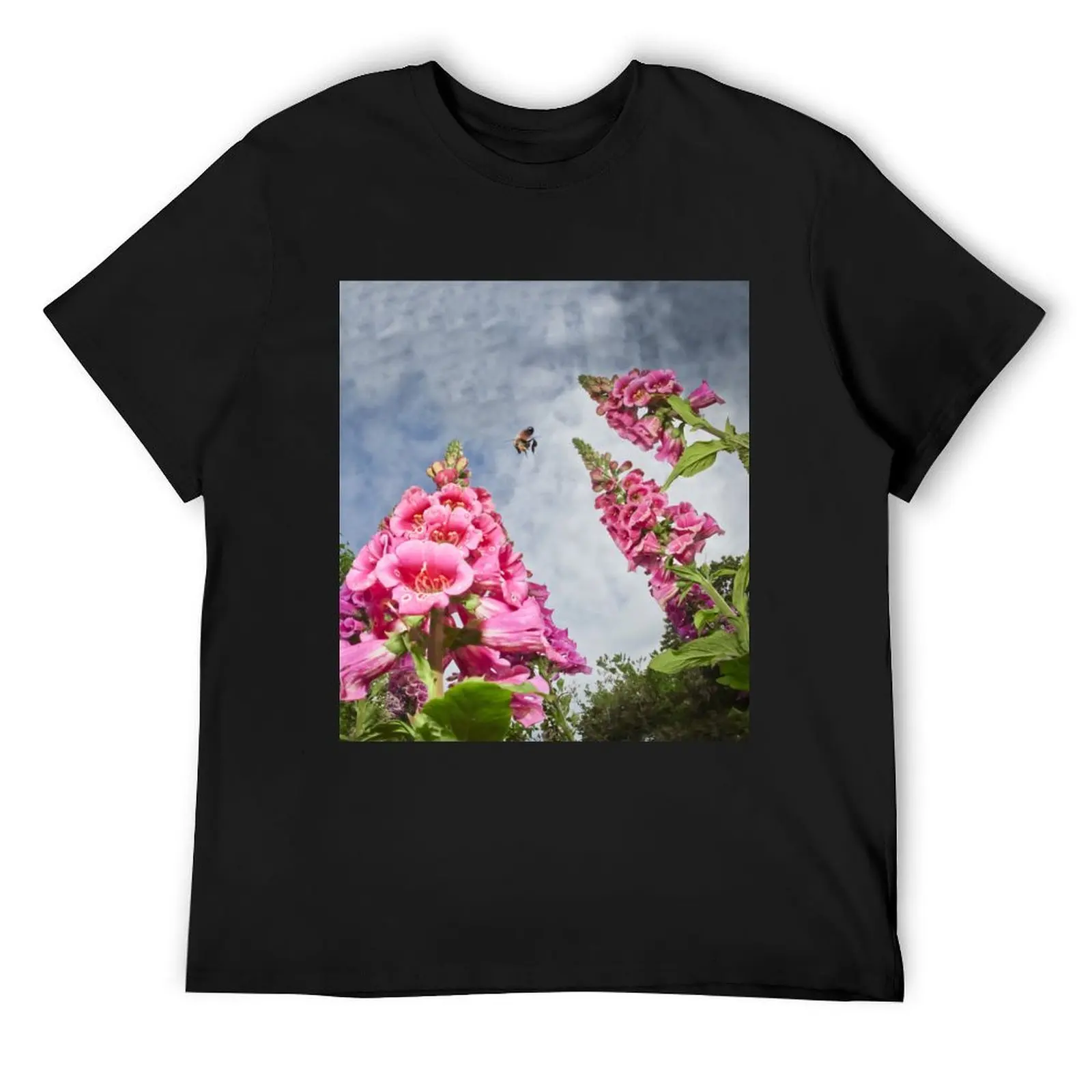 

Foxgloves and Bee at Great Dixter House T-Shirt baggy shirts quick-drying cheap stuff t shirt for men