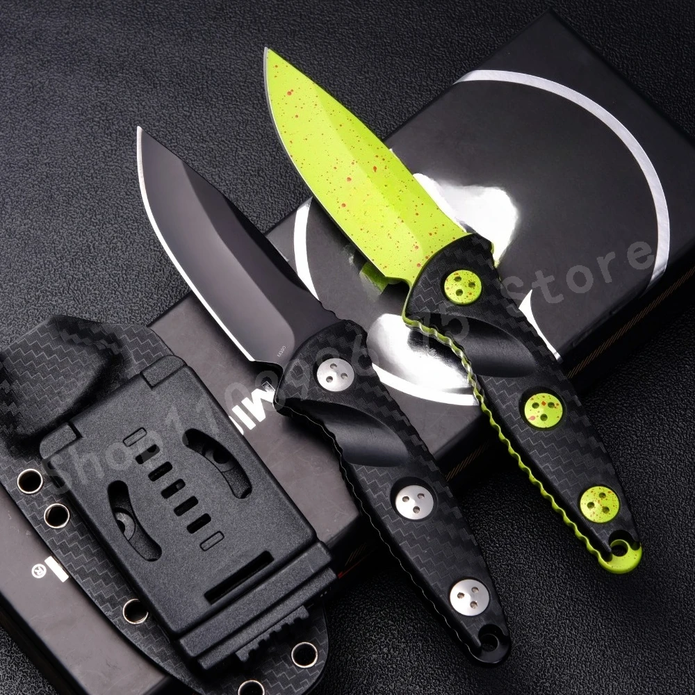 

Зеленый 8Cr13Mov Blade, черная нейлоновая ручка из волокна, туристическое снаряжение, предметы для кемпинга, натуральный дизайн, прочная структура, мужские подарки