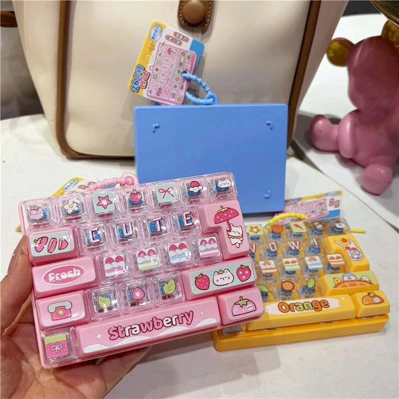 Stress Relief Anti-Anxiety Fidget Toy 26 Key Click Button Lightweight Bag Pendant for Teens Students School Use