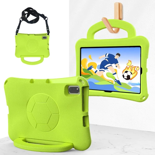 Imagen 1 del producto Funda para niños para Lenovo Tab M10 FHD PLUS TB-X606F K10 TB-X6C6F 10,3 pulgadas EVA suave funda estilo red de fútbol con correa para el hombro