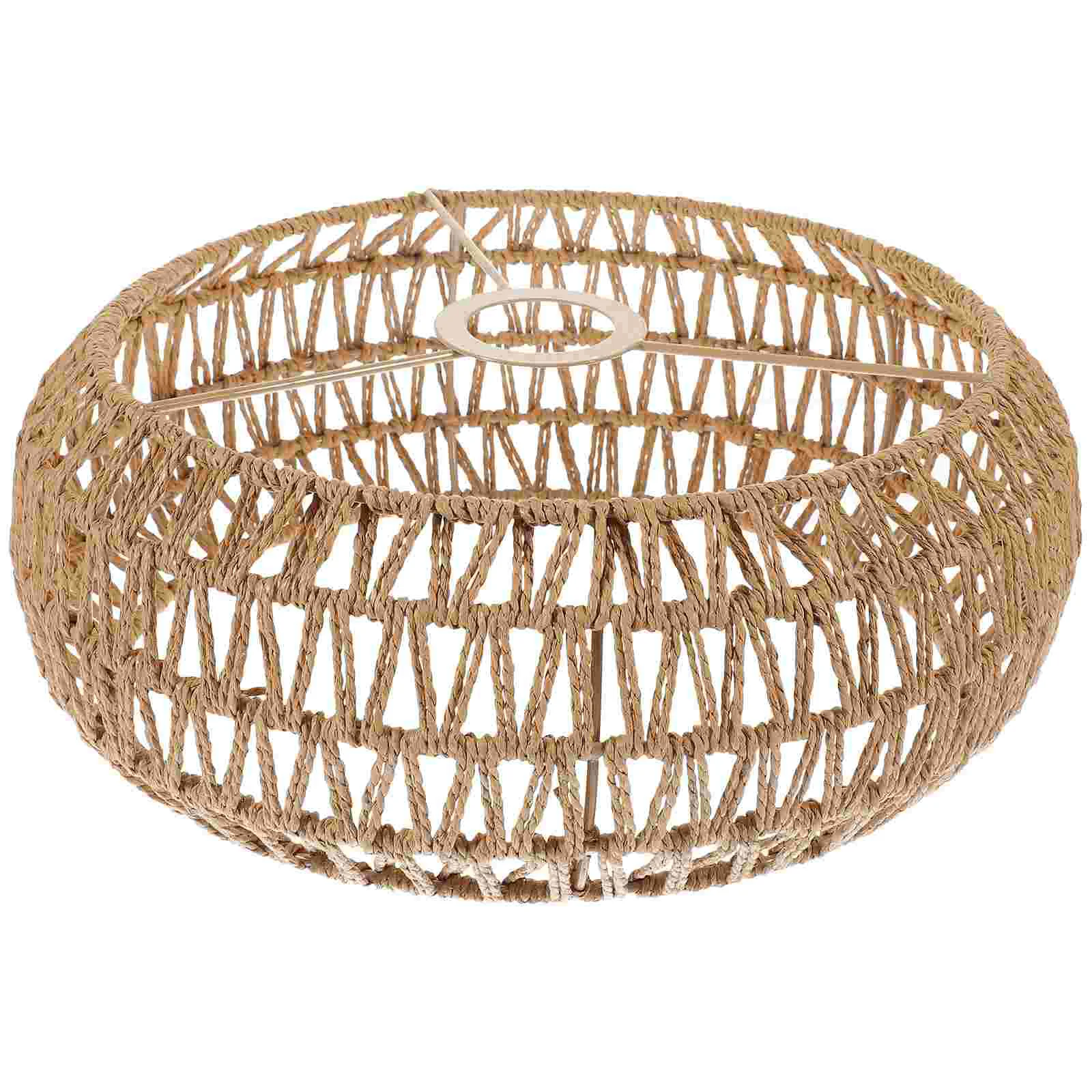 

Bulb Guard Lamp Cage Wicker Shade Retro Straw Rope Lampshade Hanging Pendant Lights
