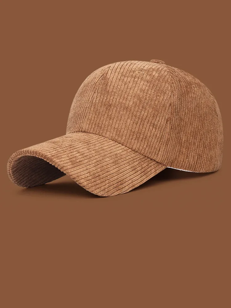 Vielseitige, lässige und bequeme Entenschnabelkappe – einfarbige Unisex-Sonnenschutz-Baseballkappe aus Cord – Detail 5