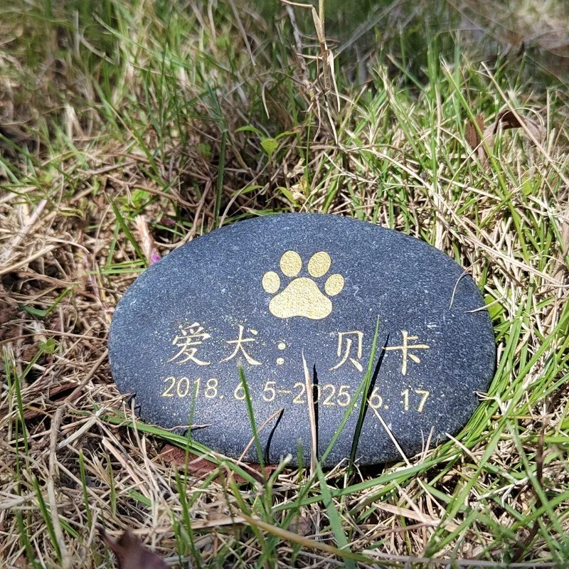 Pet tombstone Teddy cat dog tomb plate 100% natural marble engraving monument small tombstone tombstone funeral