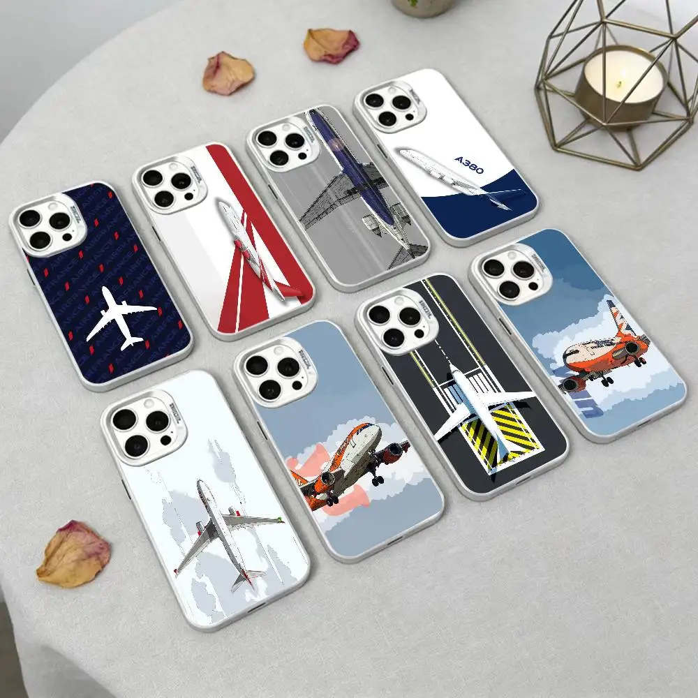 B-Graffiti Travel Airplane Pattern  Phone Case For IPhone 16 17 15 14 12 13 Pro Max Black Color Shockproof Cover KEY