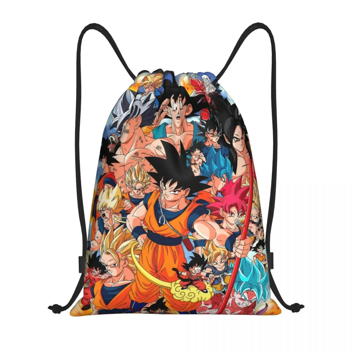 Mochila con cordón de dibujos animados DBZ V-Vegetaes, bolsa deportiva para gimnasio para mujeres y hombres, mochila de entrenamiento de cómics